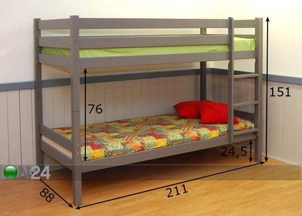 Двухъярусная кровать Viking 80x200 cm
