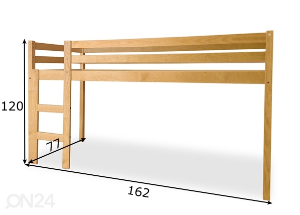 Двухъярусная кровать из массива берёзы 70x155 cm размеры