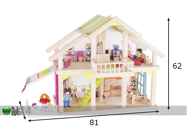 Двухэтажный домик для кукол Susibelle размеры