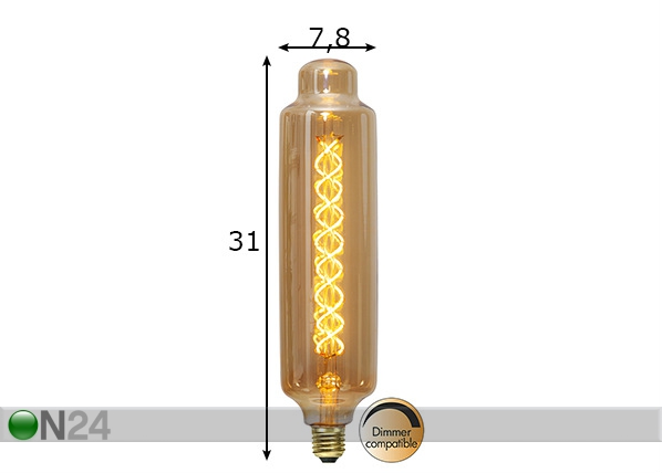 Декоративная LED лампа E27 4,7 Вт размеры
