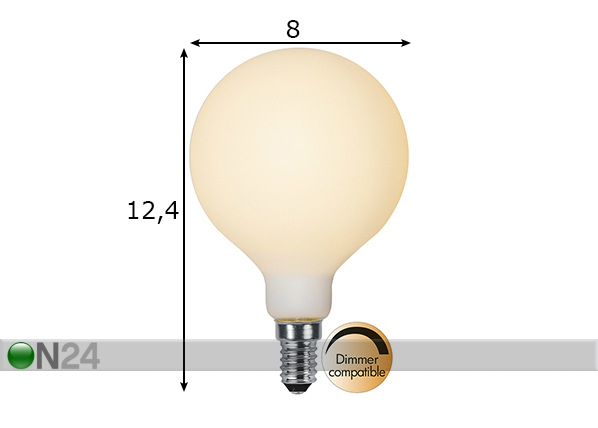 Декоративная LED лампочка E14 1,5 Вт размеры