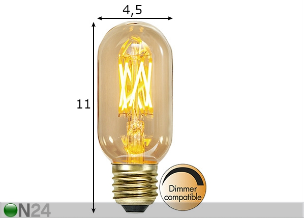 Декоративная LED лампочка E27 (3,7 Вт) размеры