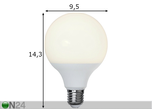 Декоративная LED лампочка E27 (3,7Вт) для улицы размеры