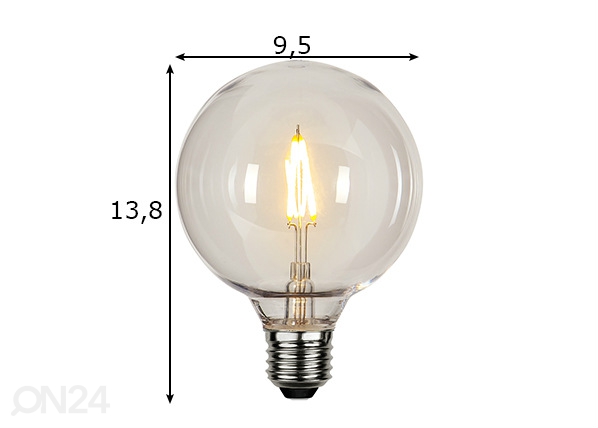 Декоративная LED лампочка E27 0,6 Вт размеры