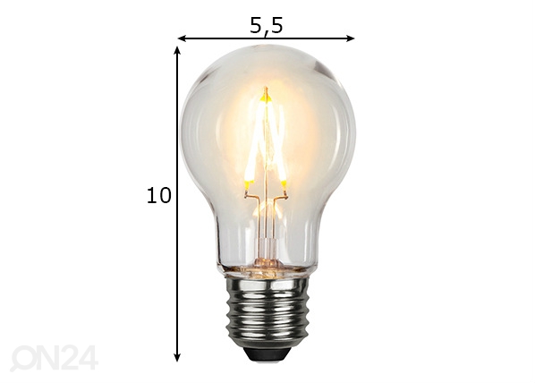Декоративная LED лампочка E27, 0,6 Вт на улицу размеры