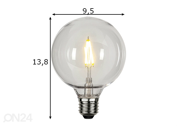 Декоративная LED лампочка E27 0,6 Вт на улицу размеры