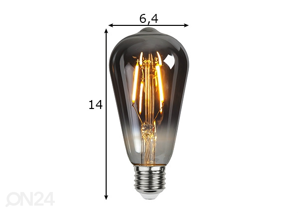 Декоративная LED лампочка E27 1,8 Вт размеры
