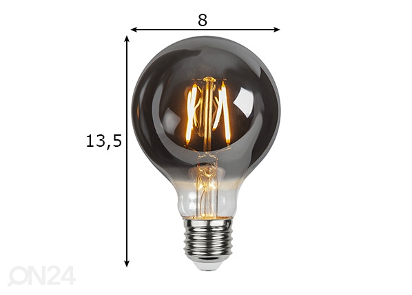 Декоративная LED лампочка E27 1,8 Вт размеры