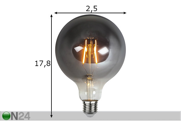 Декоративная LED лампочка E27, 1.8 Вт размеры