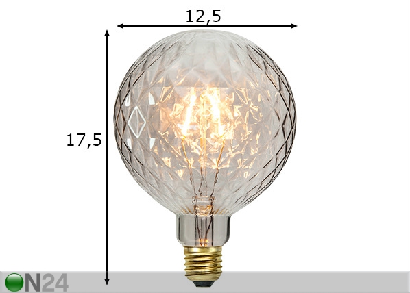 Декоративная LED лампочка E27 2,2 Вт размеры
