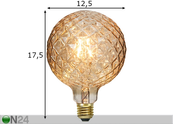 Декоративная LED лампочка E27 2,2 Вт размеры