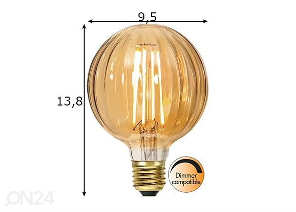 Декоративная LED лампочка E27 2,5 Вт размеры