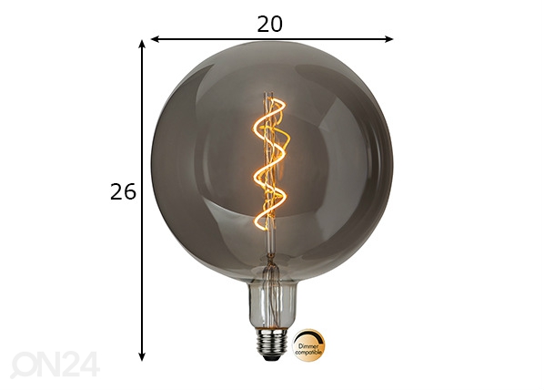 Декоративная LED лампочка E27, 2,6 Вт размеры