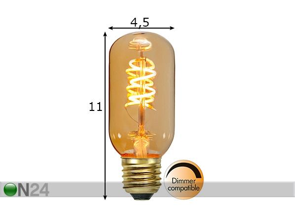 Декоративная LED лампочка E27, 2 Вт размеры