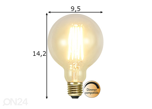 Декоративная LED лампочка E27 3,6 Вт размеры