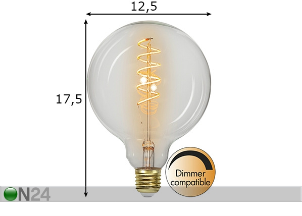 Декоративная LED лампочка E27 3 Вт размеры
