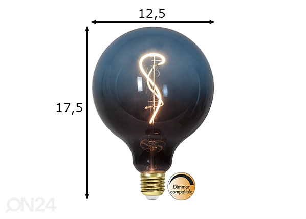 Декоративная LED лампочка E27, 4 Вт размеры