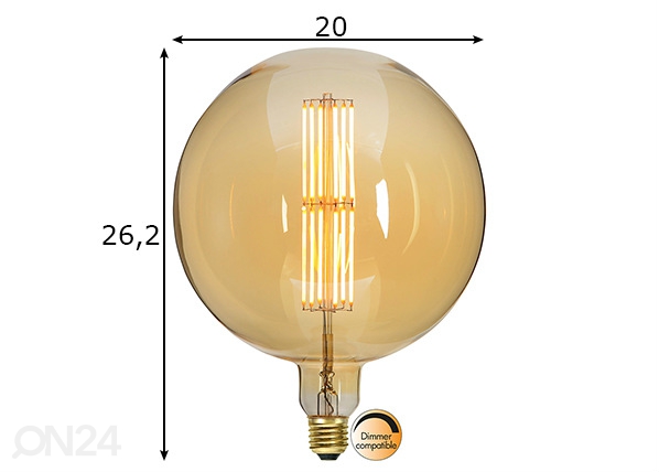 Декоративная LED лампочка с цоколем E27, 10 Вт размеры