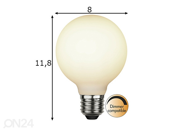 Декоративная LED лампочка с цоколем E27, 5 Вт размеры