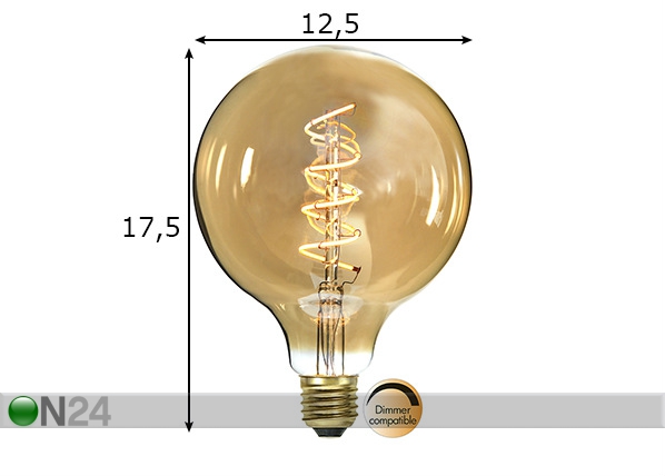 Декоративная LED лампочка, цоколь E27 3 Вт размеры