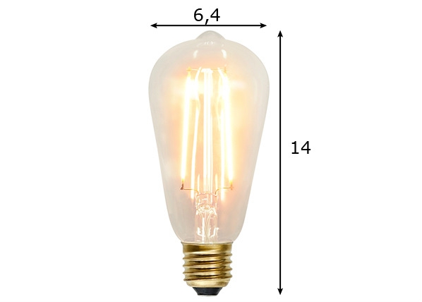 Декоративная лампочка E27 2100K 230 лм размеры