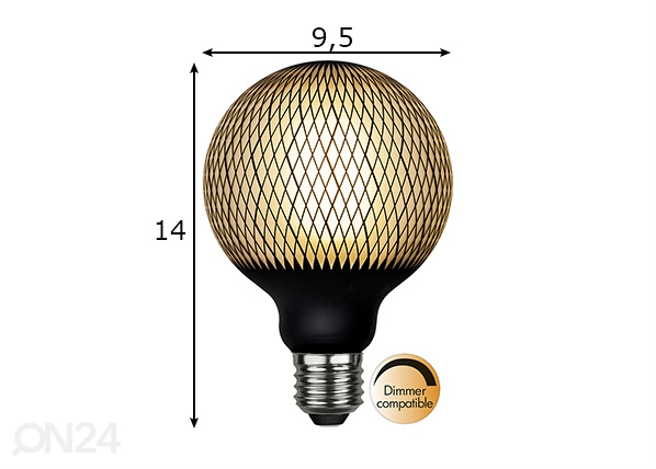 Декоративная лампочка E27, 4 Вт размеры