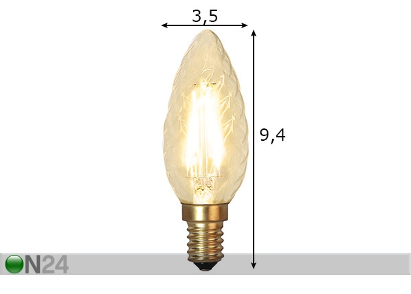 Декоративная сLED лампочка E14 1,5 Вт размеры
