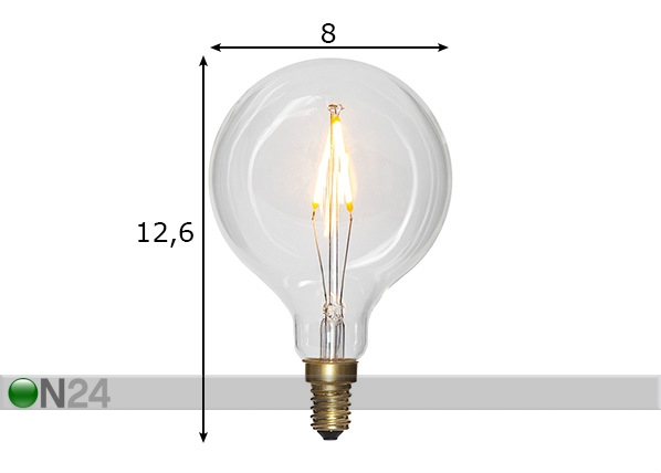 Декоративная светодиодная лампа E14 1 Вт размеры