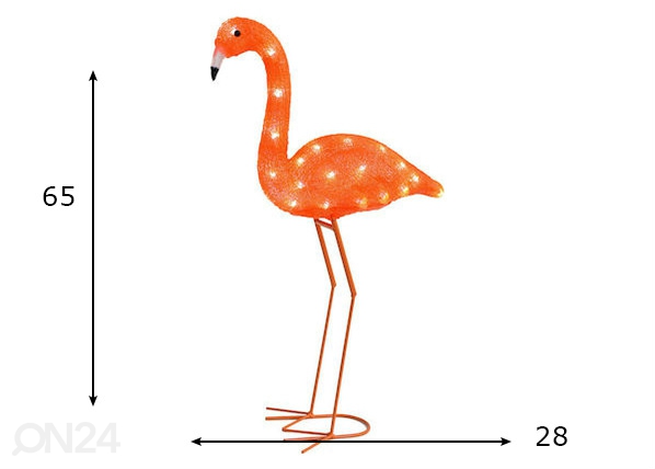Декоративный светодиодный светильник в форме фламинго размеры