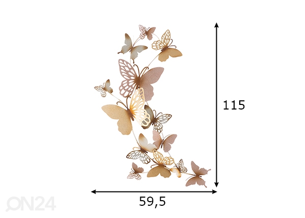 Декорация настенная Butterflies 59,5x111,5 cm размеры