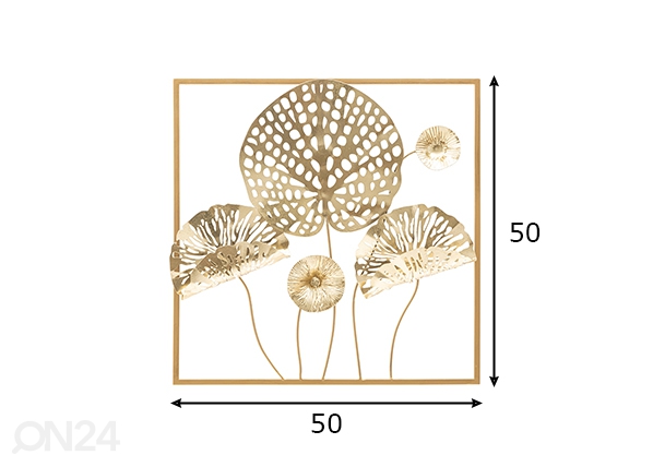Декорация настенная Gold Flower 50x50 cm размеры