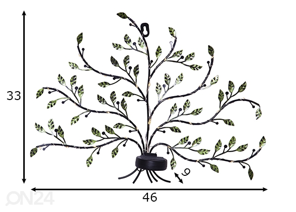 Декорация настенная с солнечной панелью Tree of life размеры