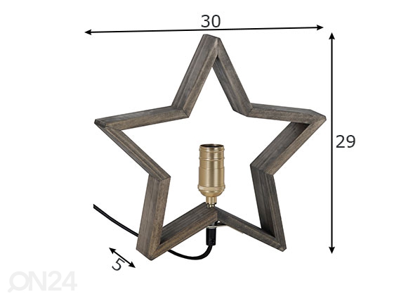 Деревянная звезда Lysekil 29 см, коричневая размеры