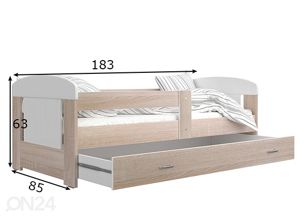 Детская кровать 80x180 cm + матрас размеры