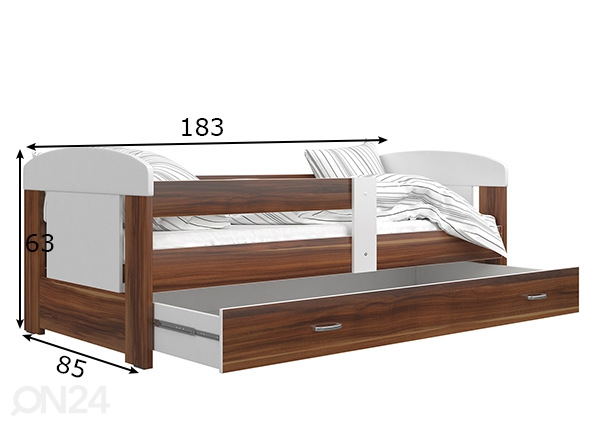 Детская кровать 80x180 cm + матрас размеры