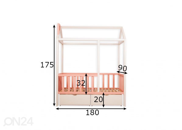 Детская кровать 80x180 см размеры