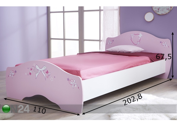 Детская кровать Papillon + матрас Inter Pocket 90x200 cm размеры