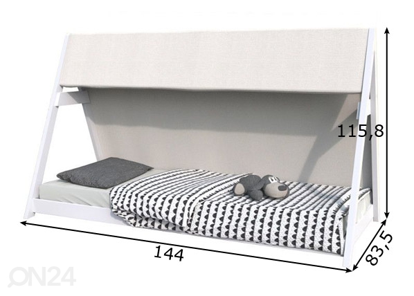 Детская кровать Tipi 70x140 cm, белый размеры