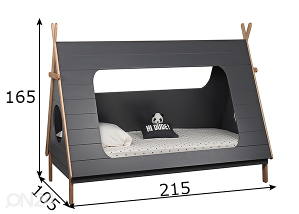 Детская кровать Tipi 90x200 cm размеры