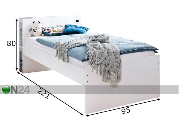 Детская кровать Tommy 90x200 cm размеры