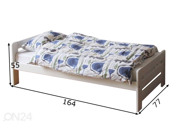 Детская кровать из массива берёзы Smart 70x160 cm размеры