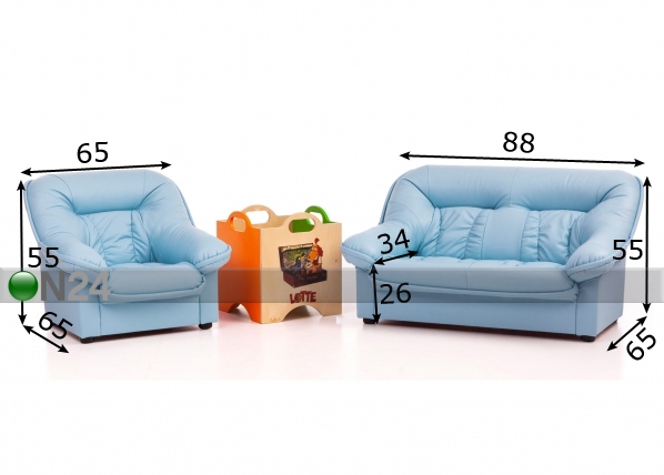 Детский комплект диванов Mini Spencer + ящик Lotte размеры