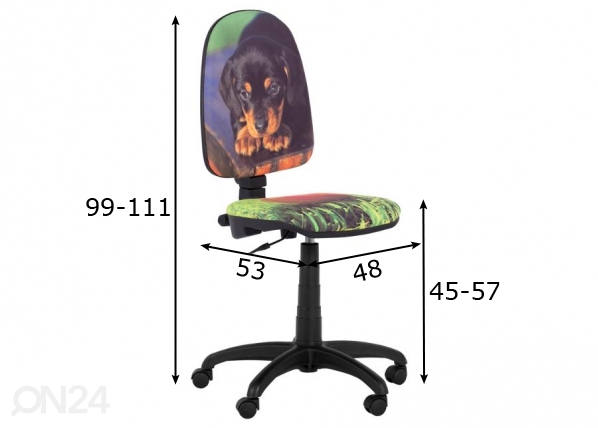 Детский рабочий стул Prestige - собака размеры