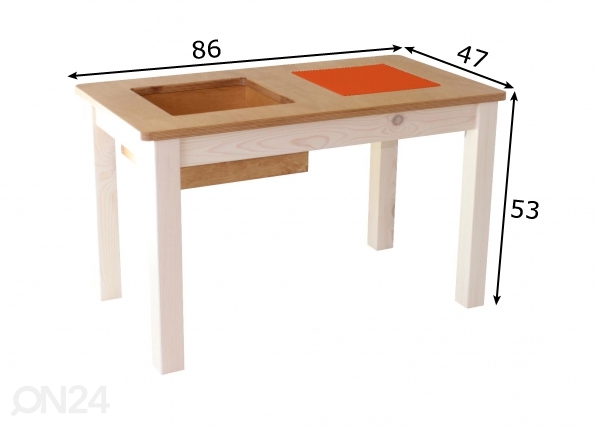 Детский стол для лего 86x47xh53 cm размеры