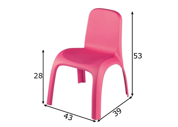 Детский стул Keter, розовый размеры