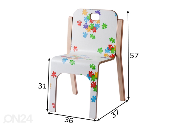 Детский стул Tommy 2 Puzzle h 57/31 cm размеры