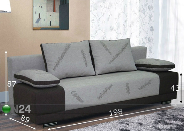 Диван-кровать с ящиком Lupe размеры