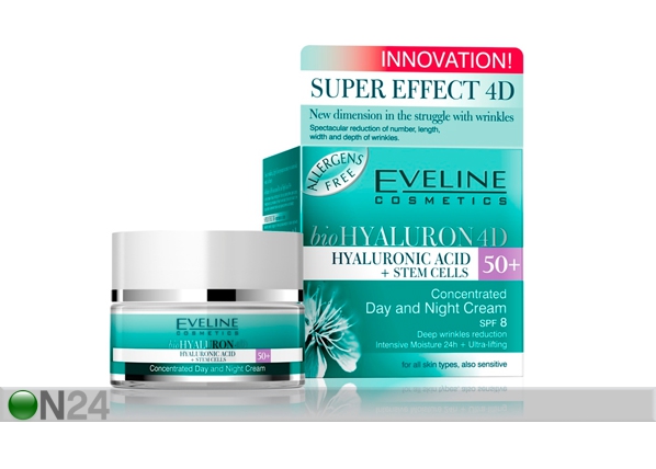 Дневной и ночной крем 50+ New Hyaluron Eveline Cosmetics 50ml