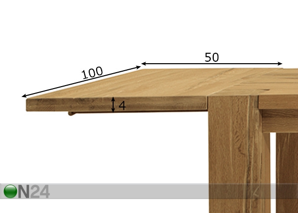 Дополнительная панель стола из массива дуба Fausto размеры