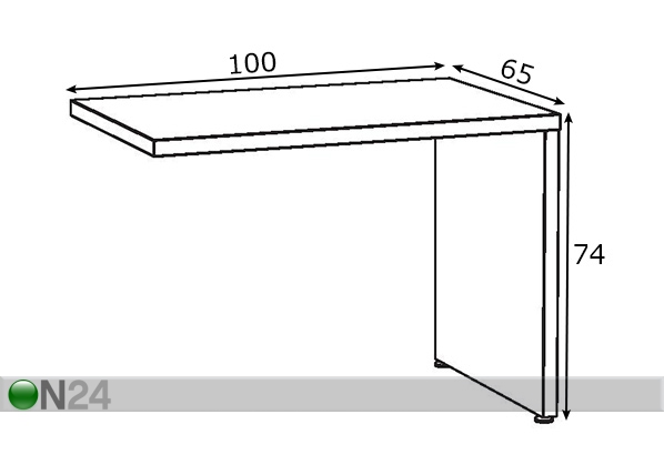 Дополнительный стол Alto размеры